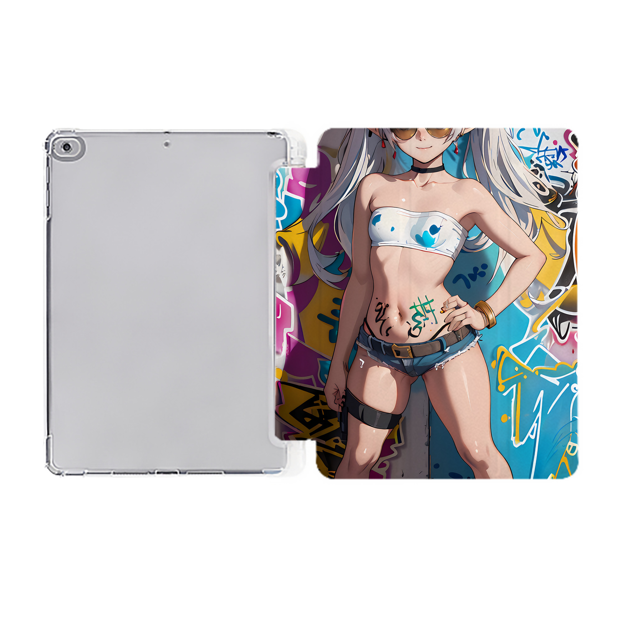 （画像用） 葬送のフリーレン Frieren IPad ケース ペン収納付き 三つ折りスタンド PUレザー×シリコン 対応機種9.5/10.5/10.9インチ